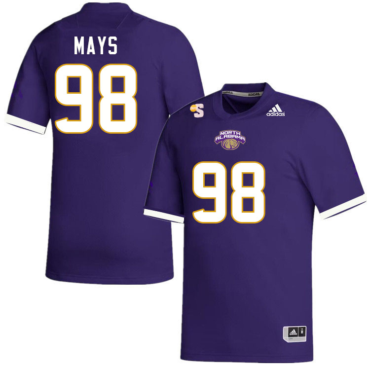 Men-Youth #98 Chauncey Mays North Alabama Lions 2023 College Football Jerseys Stitched Sale-Purple